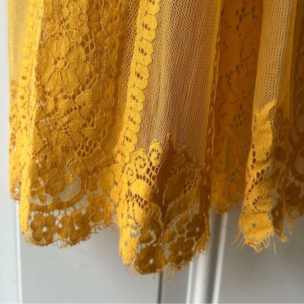 Blue Rain Golden Yellow Boho Lace Kimono Cardigan - Picture 10 of 12